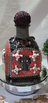 Black and Red Skull Handmade Mosaic Bottle - W221 - £138.41 GBP