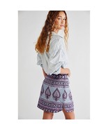 New Free People Maddy Quilted Mini Skirt by ANTIK BATIK $184 SMALL Blue  - $96.01 CAD
