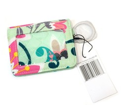 Nwt ❤️ Vera Bradley Mint Flowers Campus Double Id Wallet Key Chain Ring - £11.74 GBP