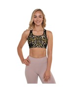 New Women&#39;s XS-2XL Padded Sports Bra Animal Print Brown Removable Pads U... - $28.95