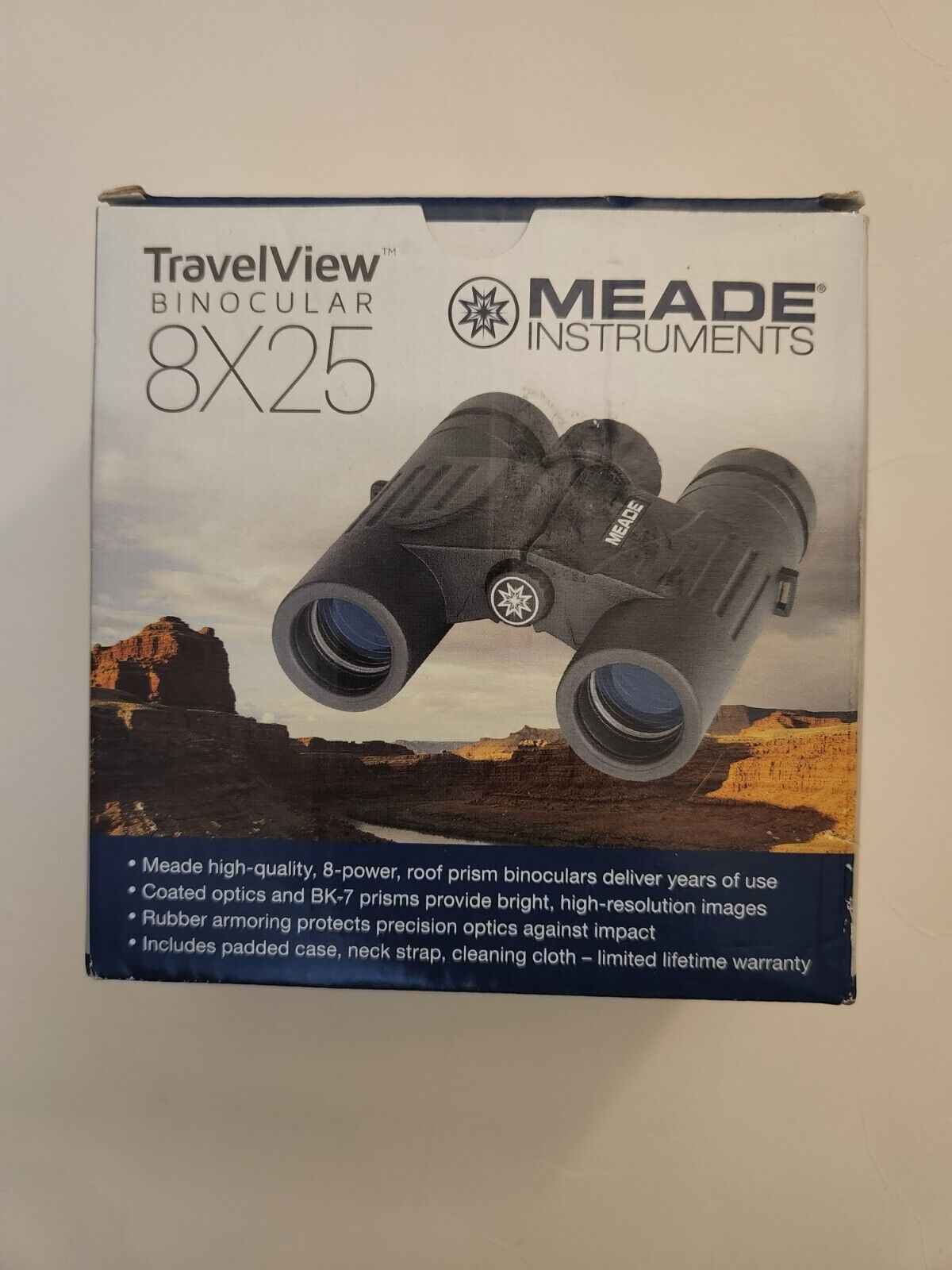 Meade Instruments High Quality 8x25 Travel View Binoculars Black Includes Padded - $17.82