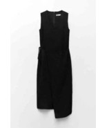 Zara The Marina Dress 100% Linen Black Wrap Dress, Sz XS, NWT! - $39.59
