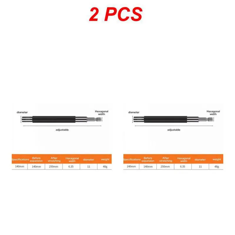 1~10PCS 1/4&quot; Magnetic Telescopic Extension Rod Hex Socket Screw Bit Holder Screw - £45.08 GBP