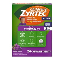 08/2026 Zyrtec Children&#39;s Dye-Free Chewables for 24 Hour Allergy Relief,... - $241.74 MXN
