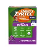08/2026 Zyrtec Children&#39;s Dye-Free Chewables for 24 Hour Allergy Relief,... - $12.86