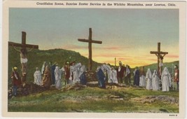 Lawton Oklahoma OK Postcard Crucifixion Scene Easter Service Wichita Mountains - $2.99