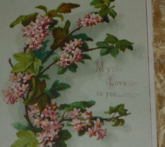 1870&#39;s-80&#39;s Antique Victorian Fold Open Valentine Card with Silk Fringe,... - $30.00