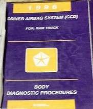 1996 Dodge RAM Camion Conducteur Airbag Système Ccd 1ST Corps Diagnostic Manuel - £5.80 GBP