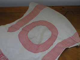 Vintage Red &amp; White Striped Cotton Clothespin or Diaper Holder with Ruff... - £8.30 GBP