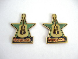 Set of Two (2) Gold Tone Metal Opryland Guitar Magnets, Opryland Star Ma... - £15.00 GBP