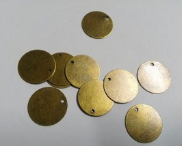 Metal Stamping Blanks Antiqued Bronze Circle Blanks 21mm Blank Charms 50... - £9.25 GBP