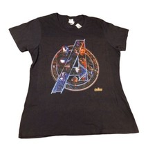 Marvel Avengers Infinity War Black SS Graphic T-Shirt Women&#39;s Sz L Port&amp;Company  - £8.14 GBP