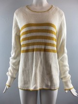 NWT 1901 Womens Ribbed Striped Pullover Sweater Ivory Size 2XL - £11.09 GBP