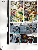 Original 1990 Avengers Iron Man,Thor,She-Hulk color guide art page:Marve... - $58.64