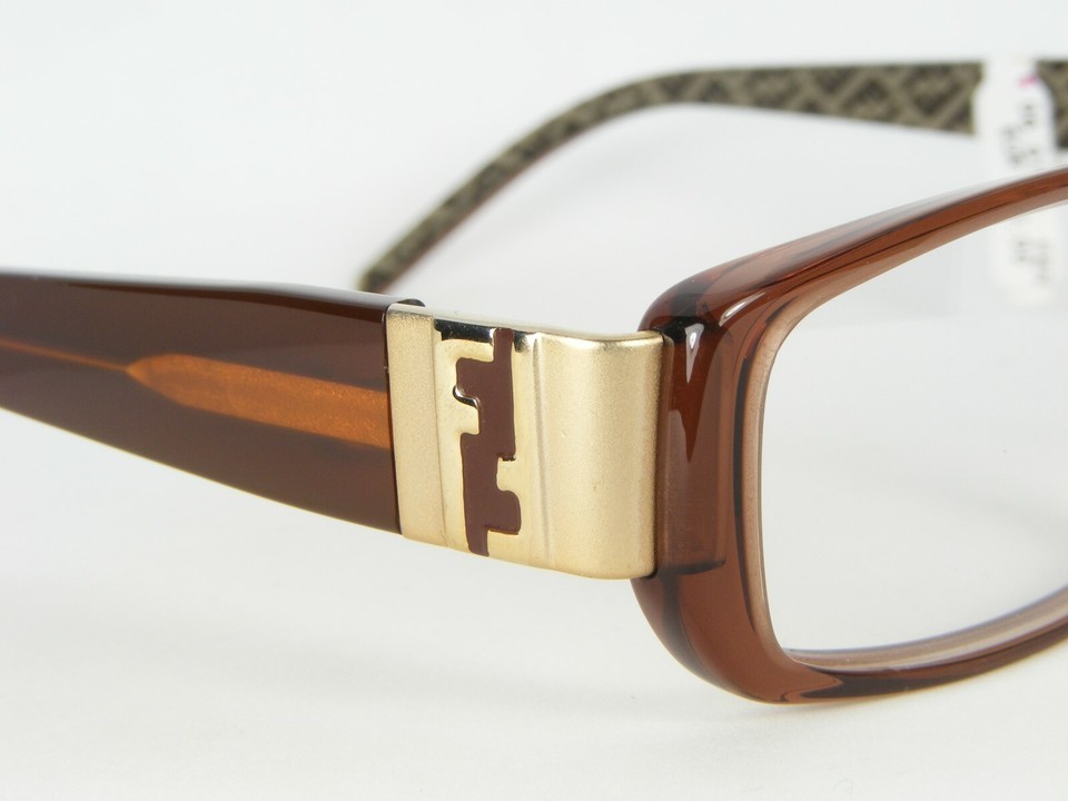 NEW FENDI F671 239 BROWN TRANSPARENT EYEGLASSES GLASSES FRAME 51-16-130mm Italy Item image 6