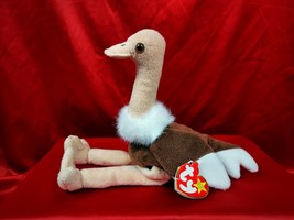 STRETCH the Ostrich Stuffed Animal W/ Tag Errors TY Beanie Baby RARE Vtg 90s - £23.25 GBP