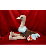 STRETCH the Ostrich Stuffed Animal W/ Tag Errors TY Beanie Baby RARE Vtg... - £22.66 GBP