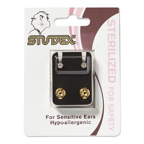 Studex Cubic Zirconia Gold Plated Regular Piercing Earrings ear piercing... - $5.89
