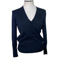 Banana Republic Silk Cotton Cashmere Black V-Neck Pullover Sweater Petite Medium - £29.23 GBP