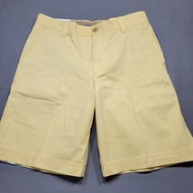 Izod Saltwater Men Shorts Size 32 Yellow Preppy Chino Classic Flat Front... - £15.56 GBP