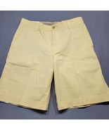 Izod Saltwater Men Shorts Size 32 Yellow Preppy Chino Classic Flat Front... - £15.57 GBP