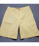 Izod Saltwater Men Shorts Size 32 Yellow Preppy Chino Classic Flat Front... - $19.80