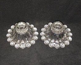 Vintage Boopie Anchor Hocking Crystal Glass Candle Holders - Set of 2 - £26.99 GBP