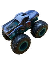 Hot Wheels Monster Truck Blue Gray Teal Mega Wrex Dinosaur T Rex Toy - £6.99 GBP