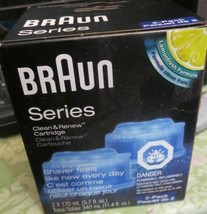 Braun Clean and Renew 2 Cartridges Pack-Refills Lemon Fresh Formula New ... - £11.00 GBP