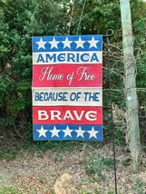 Fourth of July Décor ~ America Home of the Free Garden Flag ~ 12&quot; x 18&quot; ... - £6.85 GBP