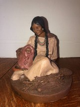 1985 Tom Clark Nantahala And Little Bear Signed Figurine-Resin Native American7&quot; - £14.34 GBP