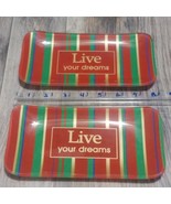 Mars Decorative 8&quot; Glass Trinket tray LIVE YOUR DREAMS - $34.03