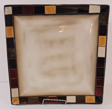 Home Trends MOSAIC TILES Square DINNER PLATE 10 3/4&quot; Stoneware - £6.62 GBP