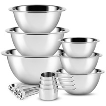 Stainless Steel Mixing Bowls 14 Piece Bowl Set with Measuring Cups and S... - £53.57 GBP