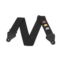 Tiger Music STP4-BK Black Nylon Guitar Strap with Pick Holders  - $17.00