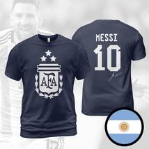 Argentina Messi Signature Champions 3 Stars FIFA World Cup 2022 Navy T-S... - $29.99+