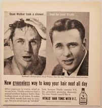 1957 Print Ad Vitalis Hair Tonic Doak Walker Football Detroit Lions - $11.62