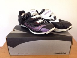 NEW Diadora Black Purple X-Trail Road Cycling Bike Shoes Womens US 6.5 E... - £77.24 GBP