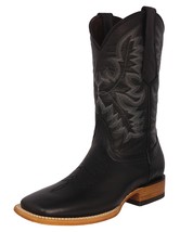Mens Western Boots Cowboy Dress Black All Real Leather Square Toe Botas Vaquero - £96.38 GBP