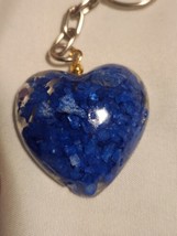 Mineral Heart  KeyChain Blue  Unique  - £5.99 GBP