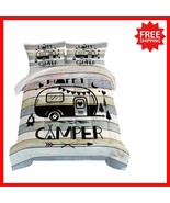 Happy Camping Theme Bedding Set for Kids - Twin Size Comforter &amp; 2 Pillo... - $1,362.50 MXN