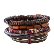 Bohemian Vintag Handmade Braided Leather Bracelets & Bangles multilevel leather  - $12.14