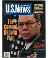 Colin Powell signed U.S. News &amp; World Report Full Magazine 2/4/1991- Bec... - £95.90 GBP