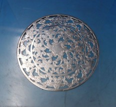 Glass Trivet Plate for Drinking Glass with Sterling Silver Overlay 3&quot; (#5428) - £38.77 GBP