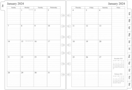 2024 Monthly Planner Refill 5-1/2&quot; X 8-1/2&quot;, Runs from January 2024 to December  - £9.20 GBP