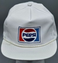 VINTAGE Pepsi Cola Embroidered White Snapback Trucker Hat/Cap - £31.60 GBP