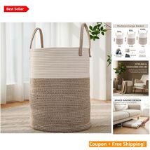 Stylish 60L Cotton Rope Laundry Hamper - Perfect for Toys, Clothes &amp; Bla... - $50.44