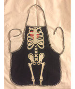 Halloween costume accessory chef apron black with skeleton - £1.56 GBP