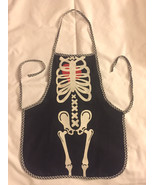 Halloween costume accessory chef apron black with skeleton - $4.11 CAD