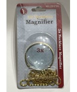 3x Necklage Magnifier Glass Len with 36&quot; Gold Plated Chain Jewelry Watch... - £3.54 GBP